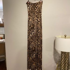 Sky animal Print strapless Maxi